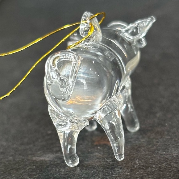 3 Hand-Blown Miniature Glass Pig Ornament/ Clear Figurine .75” X 1.25” - Picture 5 of 7
